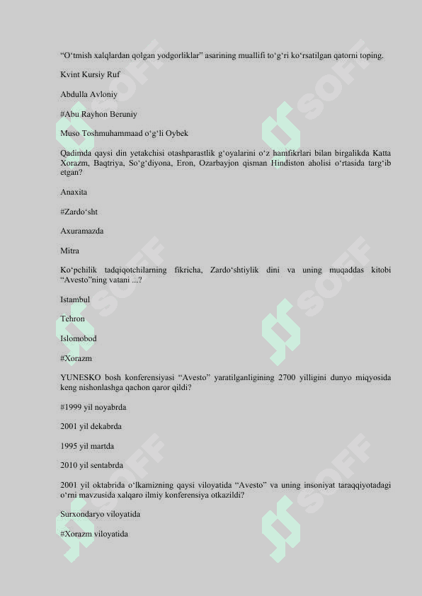ozbekistonning eng yangi tarixi test 7