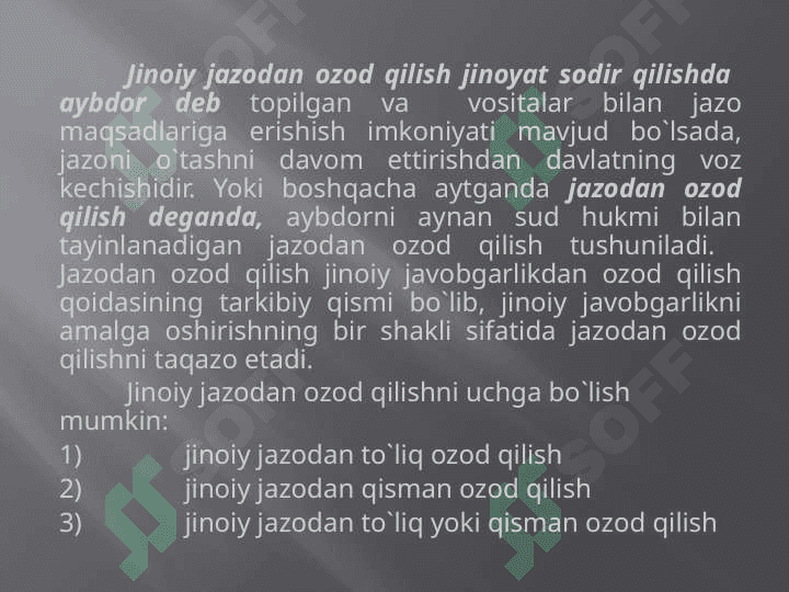 Amnistiya aktiga asosan jazodan ozod qilish 2