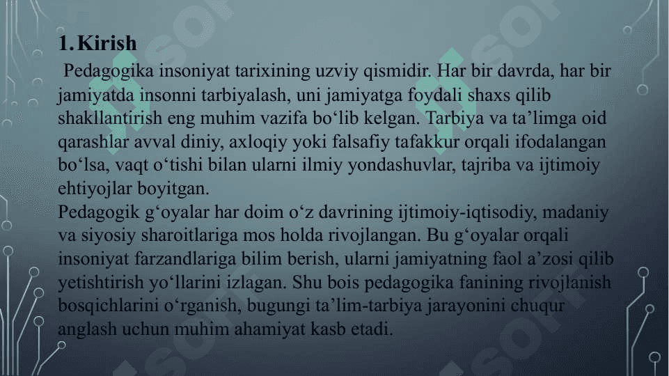 3.3 Pedagogik g`oyalarning rivojlanish bosqichlari 2