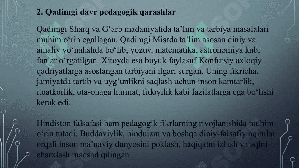 3.3 Pedagogik g`oyalarning rivojlanish bosqichlari 3