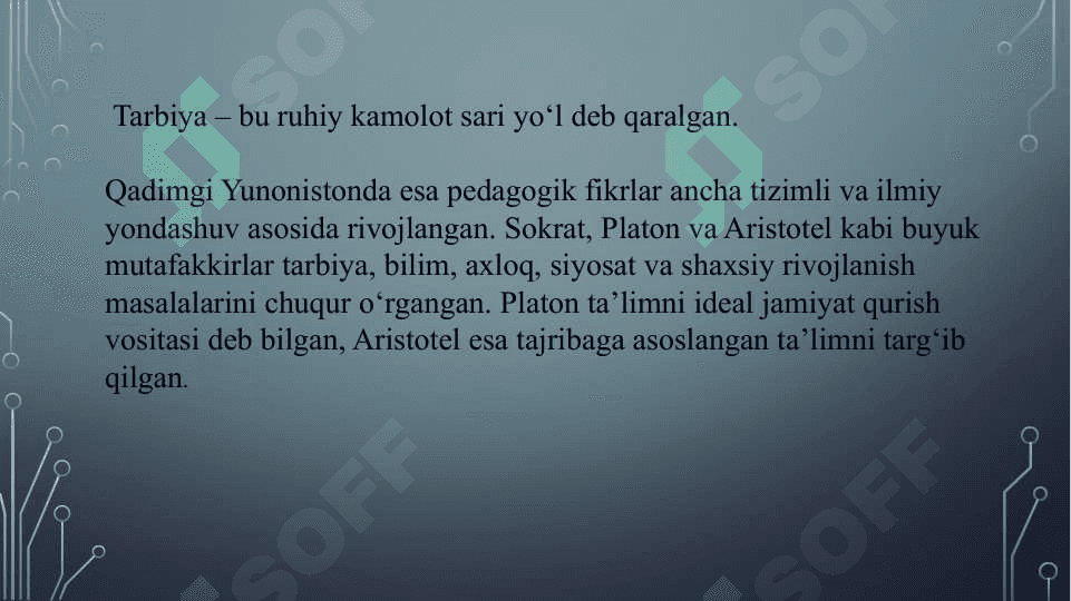 3.3 Pedagogik g`oyalarning rivojlanish bosqichlari 4