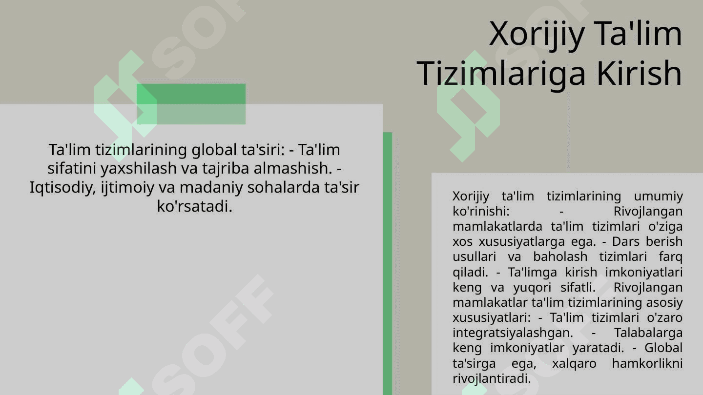 Rivojlangan xorijiy mamlakatlarda ta'lim tizimi 2