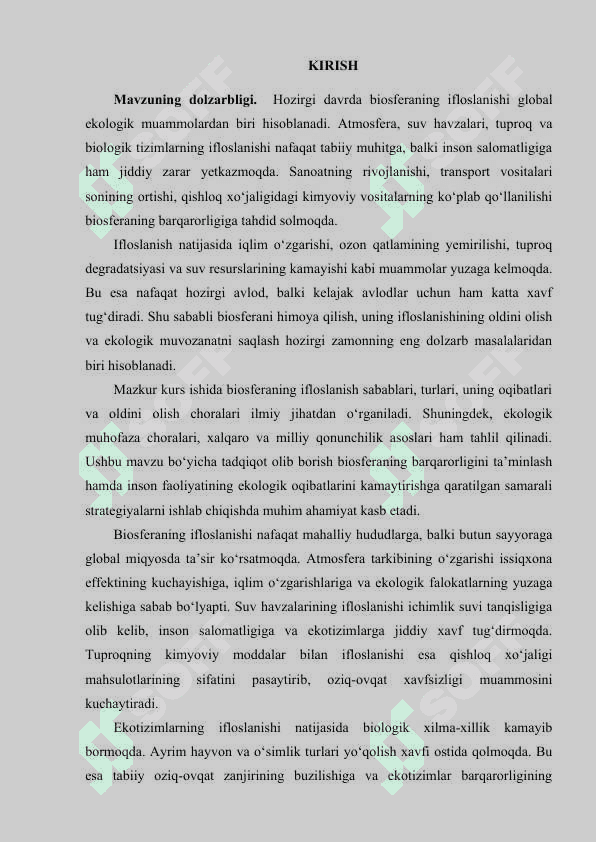 Biosferaning ifloslanishi va uning oldini olish masalasi 3