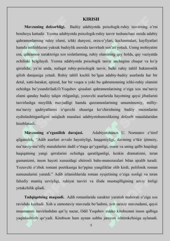 Kurs ishi Odil yoqubov tarixiy romanlari 3