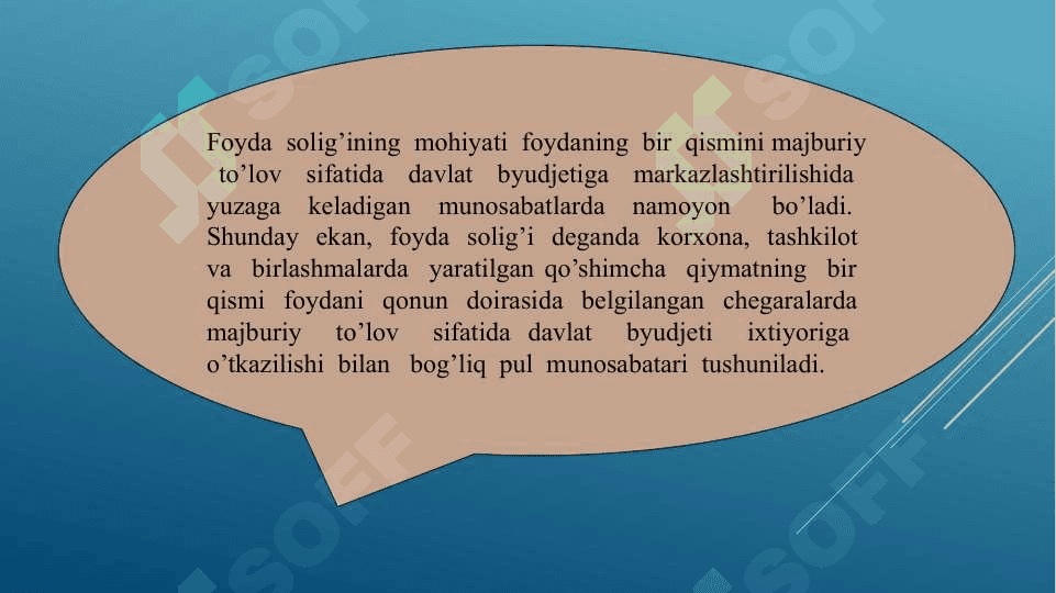 Taqdimot Yuridik shaxslardan olinadigan foyda solig‘i va uning korxonalar moliya-xo‘jalik faoliyatiga ta’siri 3