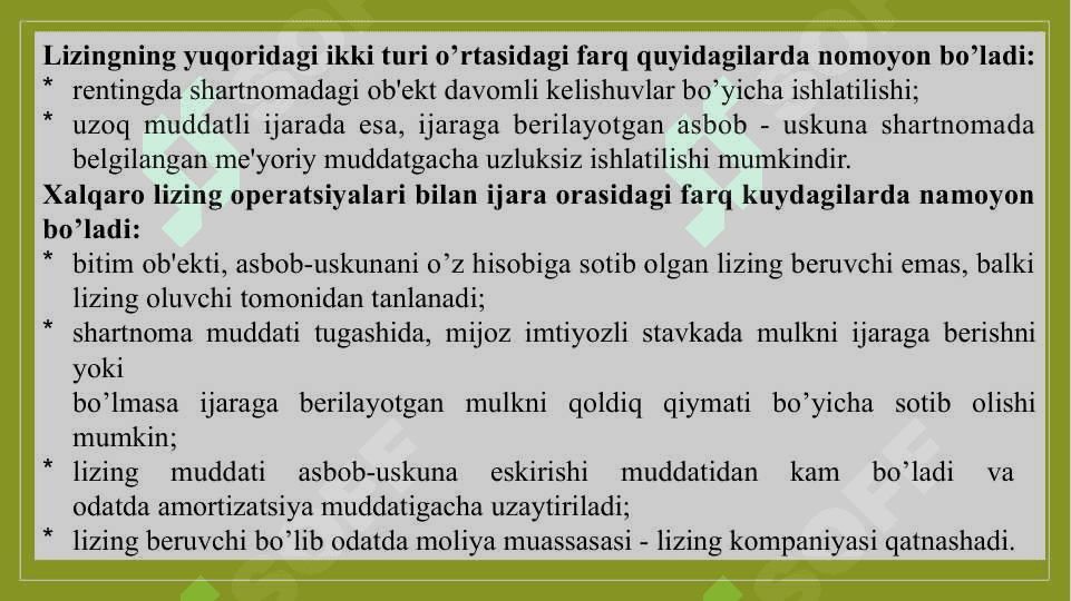 Taqdimot Xalqaro moliyaviy lizingning iqtisodiyotni modirnizatsiya o`rni 4