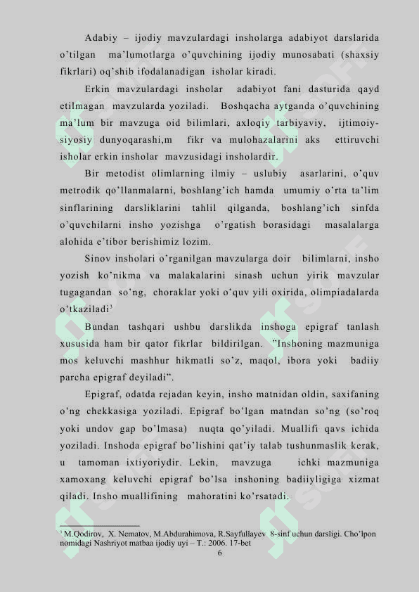 Kurs ishi Boshlang'ich sinflarda insho yozishga o'rgatish 6