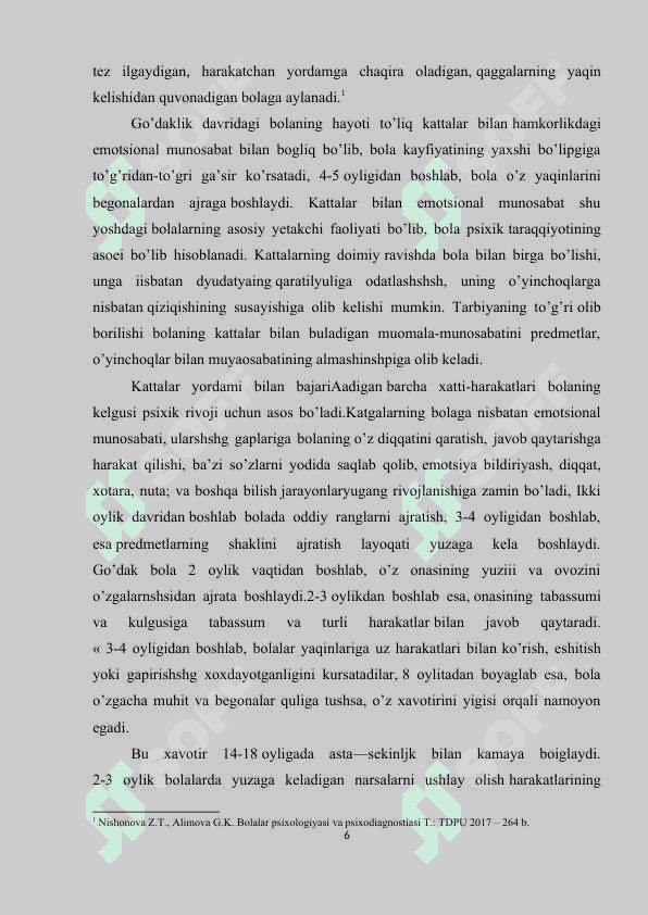 Kurs ishi Go’daklik davrining psixologik xususiyatlari 6