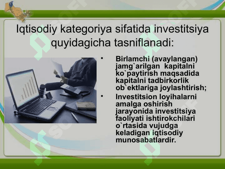 Investitsiya funksiyalari va omillari 6