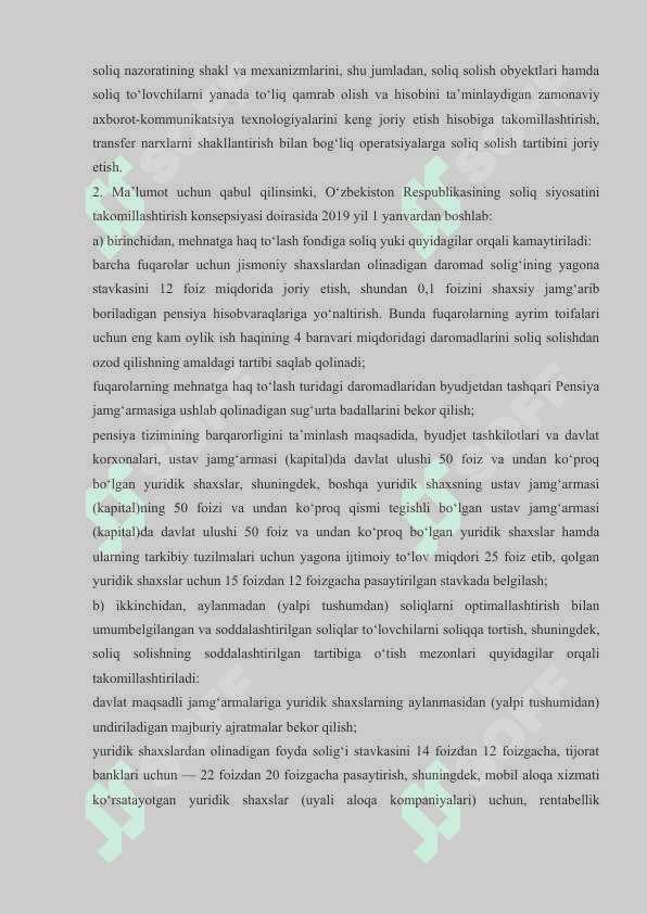 O‘zbekiston Respublikasida soliq siyosatini takomillashtirish yo'llari 4