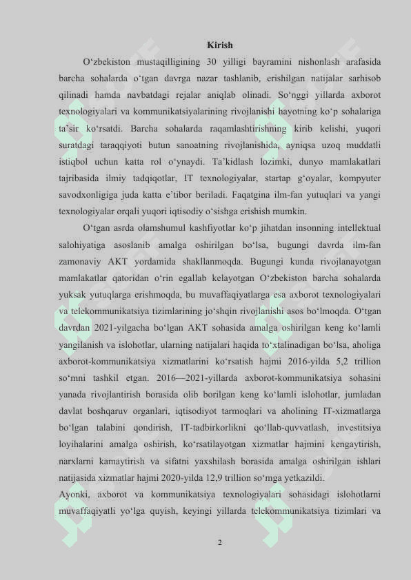 Referat AKT xizmatlari bozorining shakllanishi 2