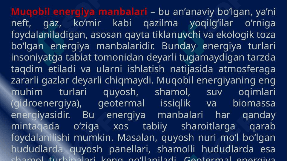 MUQOBIL ENERGIYA VA EKOLOGIK XAVFSIZLIK 3
