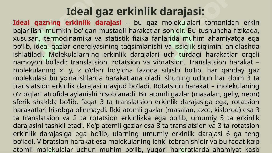 Ideal-gaz-erkinlik-darajasi-Kirish 4