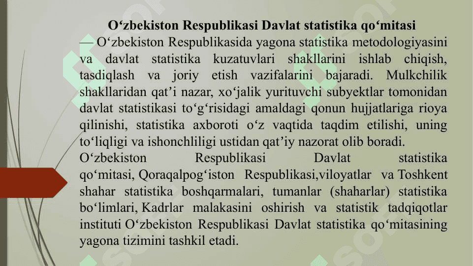 Taqdimot Davlat statistika agentligi vazifasi va funksiyasi 2