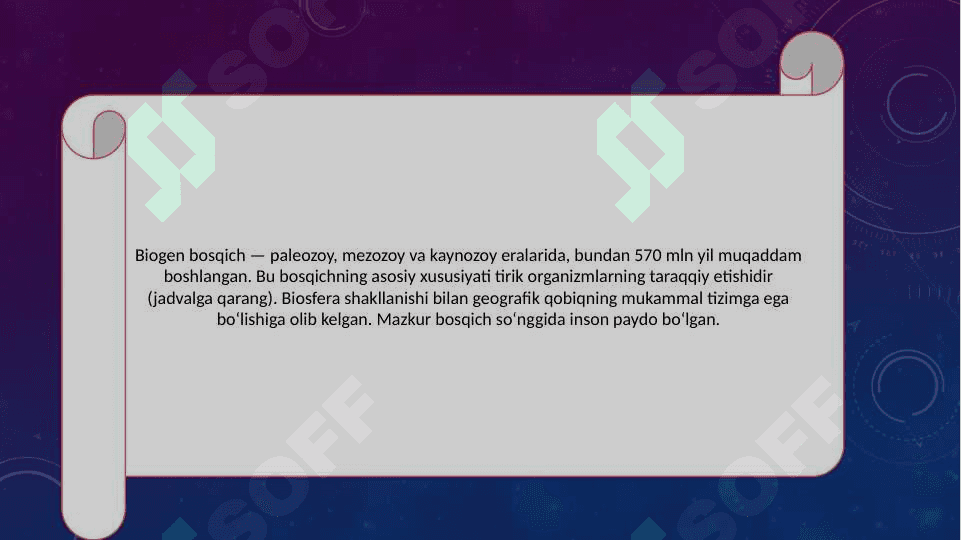 Geografik qobiqning rivojlanish bosqichlari 4