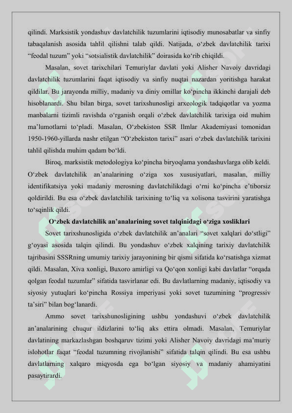 Sovet tarixshunosligida o‘zbek davlatchilik tarixi masalasi MAQOLA 3