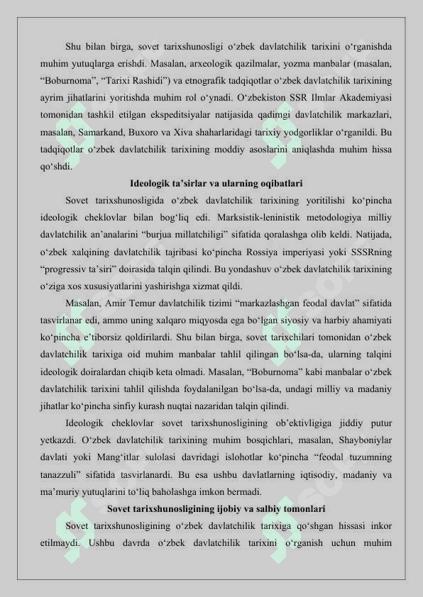 Sovet tarixshunosligida o‘zbek davlatchilik tarixi masalasi MAQOLA 4