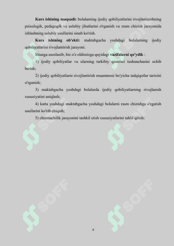 Maktabgacha ta'lim tashkilotida bolalarni tasviriy faoliyat mashg'ulot jihozlaridan foydalanishga o'rgatish. 4