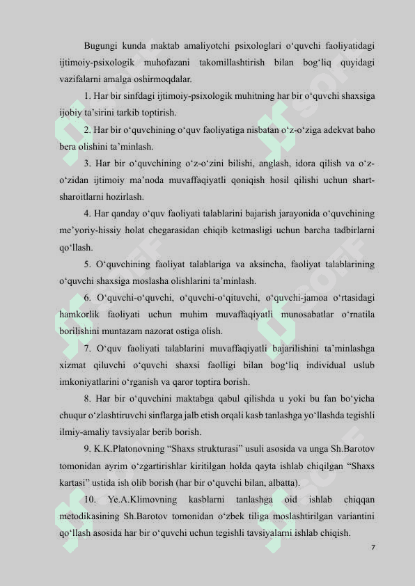 PEDAGOG-PSIXOLOGNING ASOSIY FAOLIYAT TURLARINI TASHKILLASHTIRISH 7
