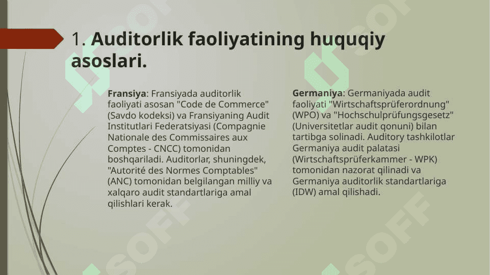 Fransiya va Germaniya auditorlik faoliyatini taqqoslash va tahlil 3