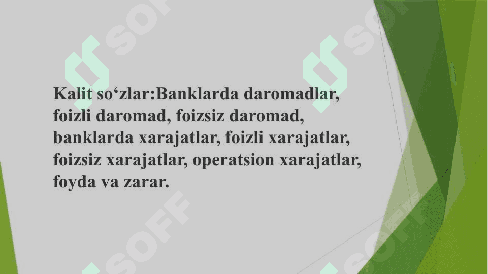 Bank daromadlari va xarajatlari hisobi 3