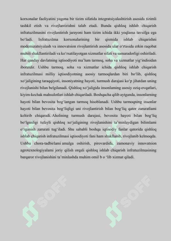 Qishloq xo‘jaligida infratuzilma va uni rivojlantirish yo‘llari 4