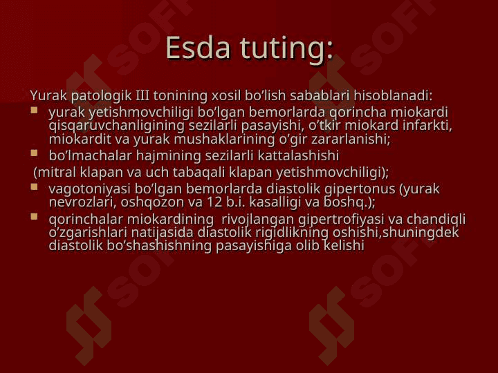 Yurak auskultatsiyasi 8