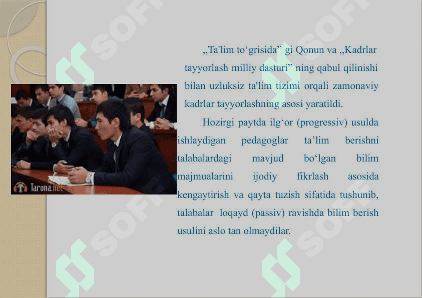 Talabalar bilan o’tkaziladigan amaliy 2