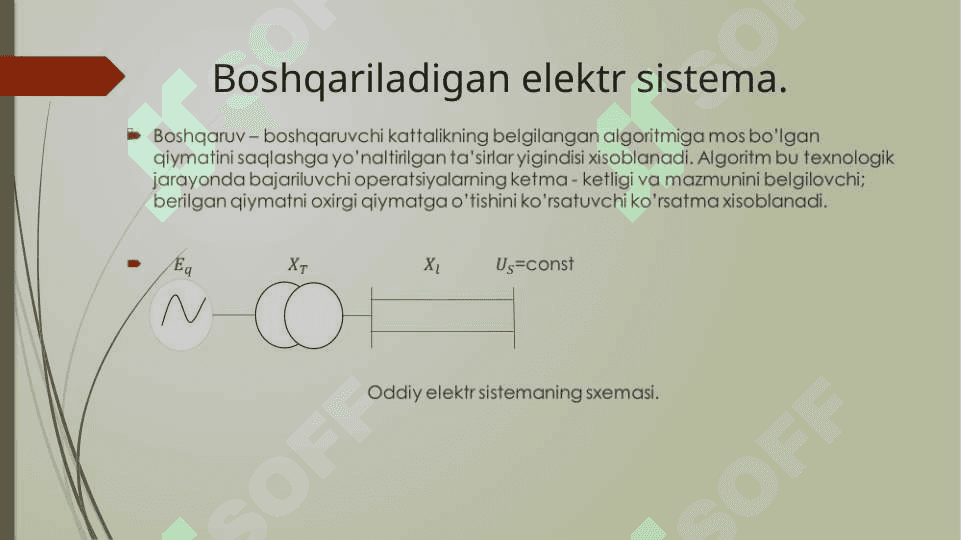 Boshqariladigan elektr sistemaning matematik modellari. 2
