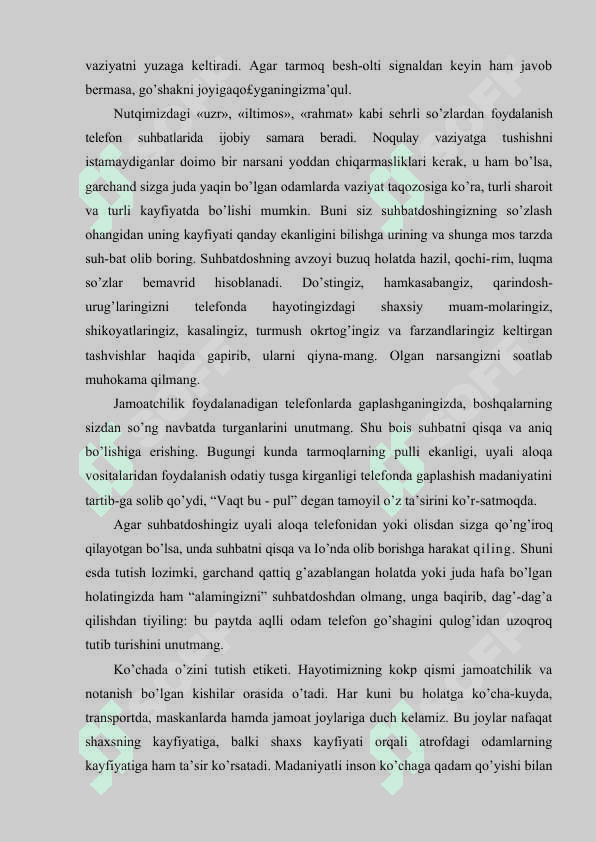Etiket muomala madaniyatining zamonaviy ko’rinishi sifatida 8