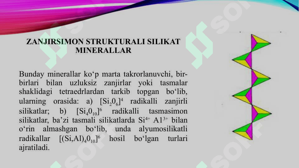 ZANJIRSIMON STRUKTURALI SILIKAT MINERALLAR Amaliyot 10 3