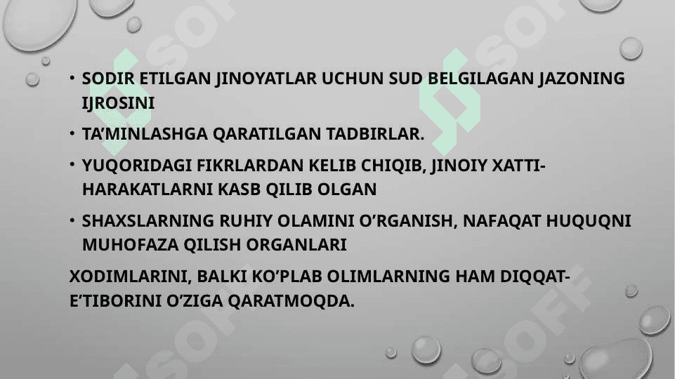 Mahkum Psixologiyasi va resotsiallashtirish vazifalari. Mahkumni va jazoni o’tagan shaxslarni psixologik tarbiyalashtirishning Psixologik vositalari va shartlari 6