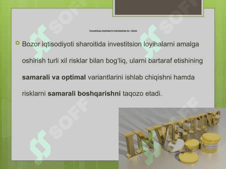 Biznesda investitsion baholashning amaliy jihatlari 3