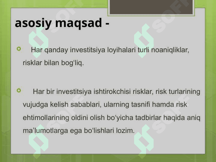 Biznesda investitsion baholashning amaliy jihatlari 6
