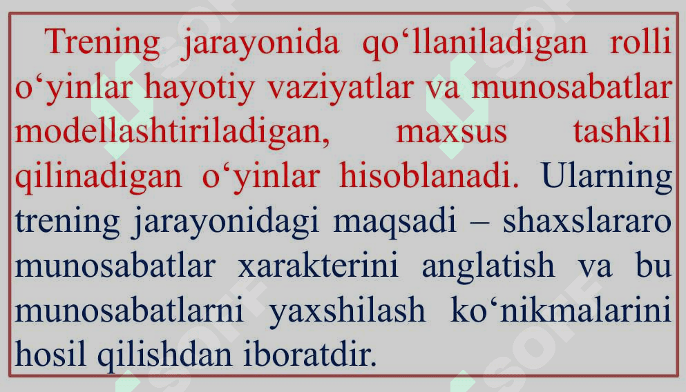 ROLLI O‘YINLARNI O‘TKAZISH QOIDALARI 6