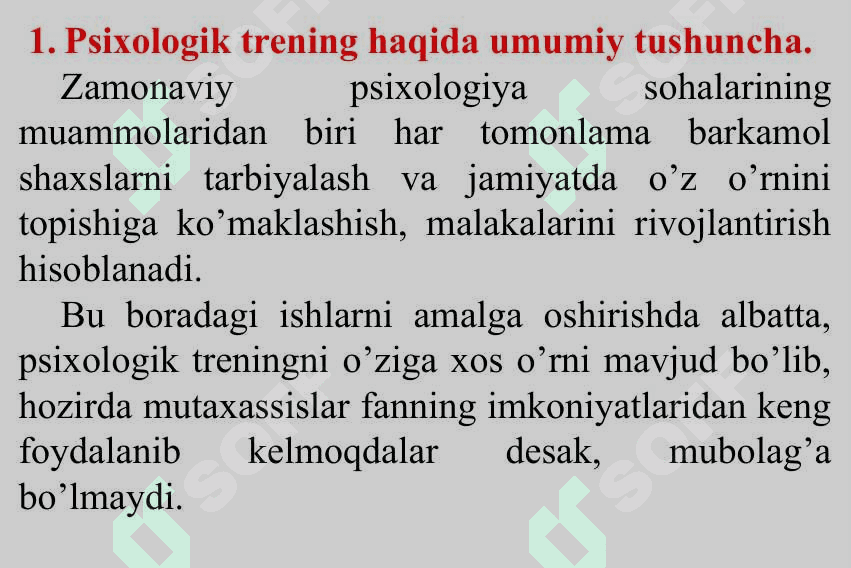 PSIXOLOGIK TRENING HAQIDA TUSHUNCHA. PSIXOLOGIK TRENINGNI MAQSADI VA VAZIFALARI 3