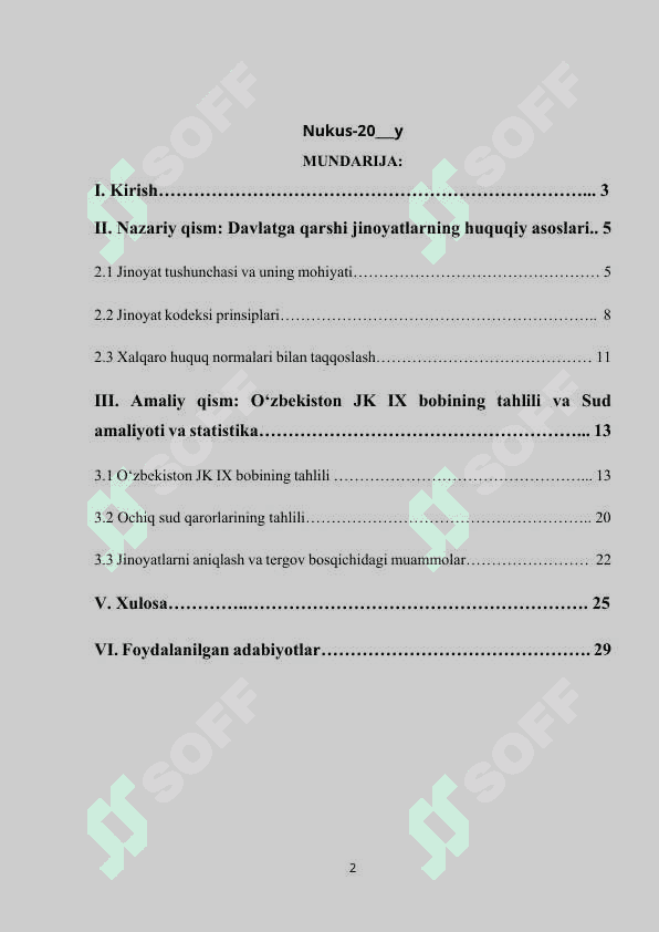 O’zbekiston respublikasiga qarshi jinoyatlar 2