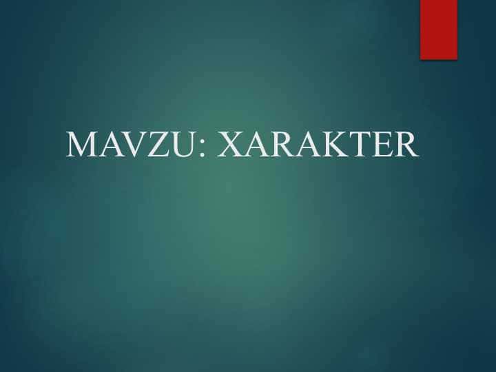 Harakter