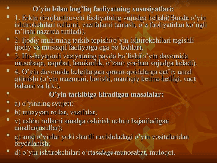 Didaktik o`yinli texnologiyalar 3