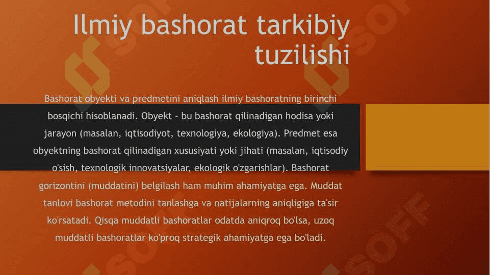Ilmiy bashorat tarkibi. Ilmiy bashorat metodlari 7