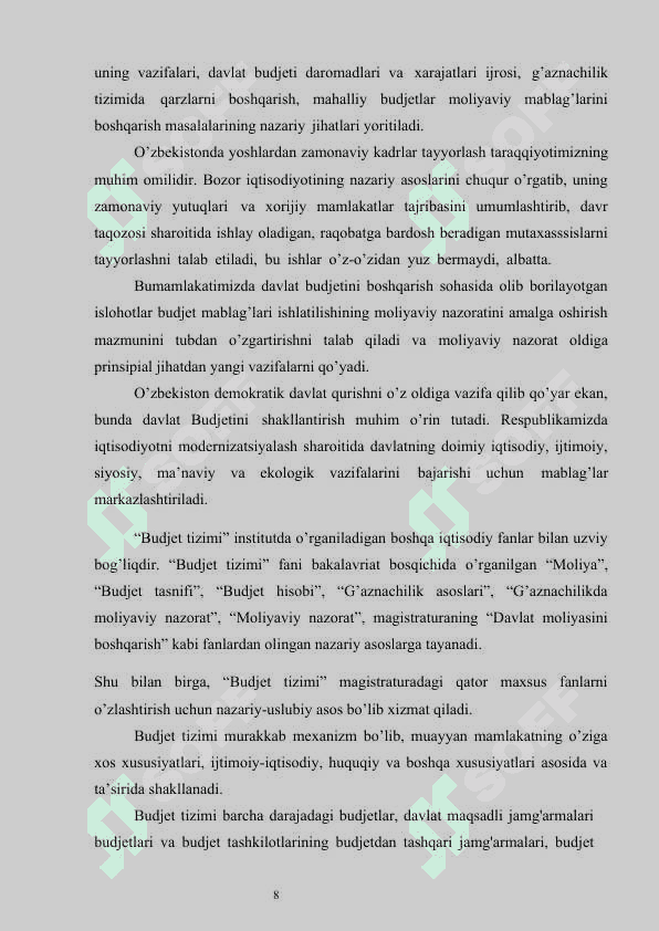 O'ZBEKISTONDA RESPUBLIKASI DAVLAT BUDJETI BUDJET TAQCHILLIGI 6