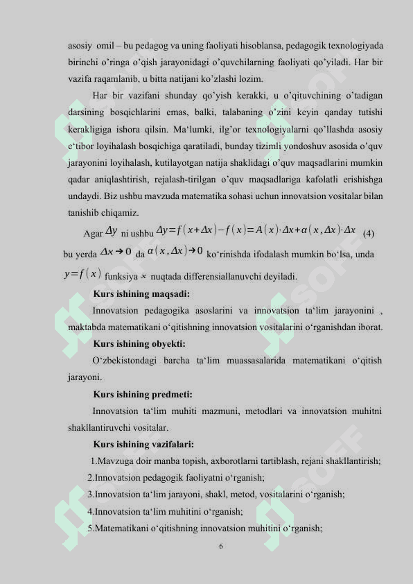 Differensial hisobning ba’zi bir tadbiqlari 6