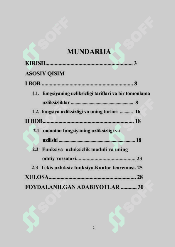 Fungsiyaning uzliksizligi va uzulishi  hamda  kesmada uzliksiz fungsiyaning xossalari 2