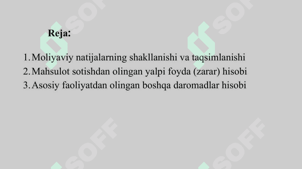Moliyaviy natijalar to’g’risidagi hisobot 2