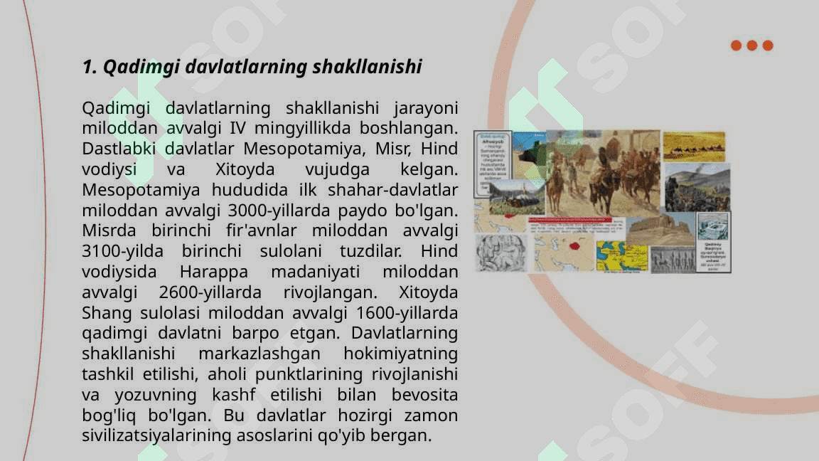 QADIMGI VA ILK O'RTA ASRLARDAGI DAVLATCHILIKNING ASOSIY BOSQICHLARI 3