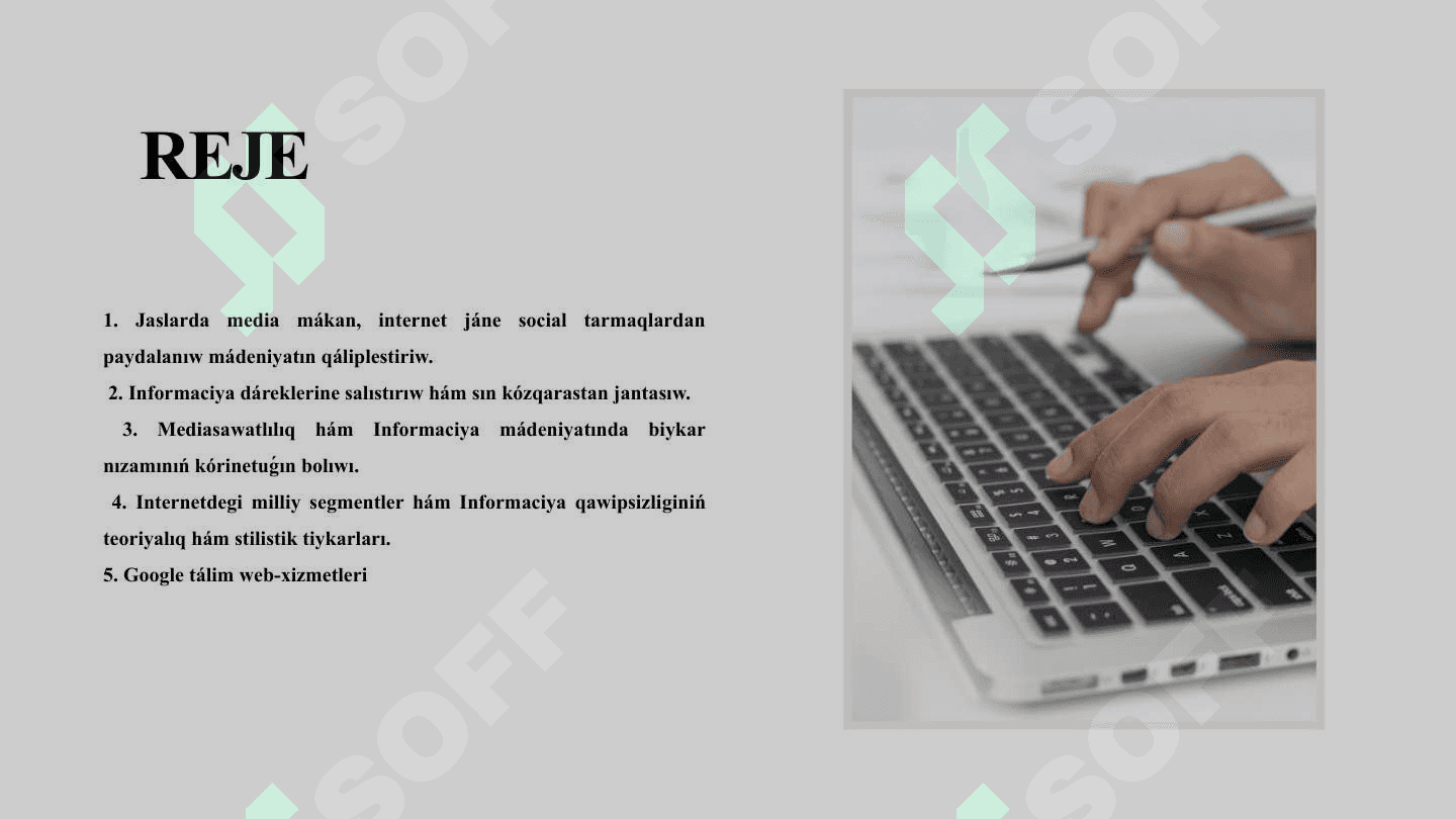 INFORMACIYA QÁWIPSIZLIGINIŃ IDEOLOGIK-TEORIYALIQ TIYKARLARI. GOOGLE TÁLIM  WEB-XIZMETLERI 2