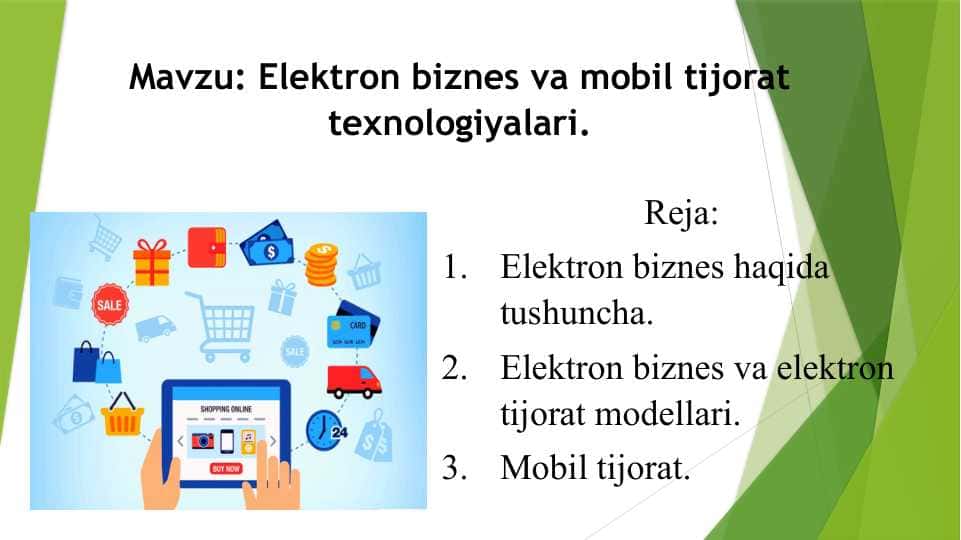 Elektron biznes va mobil tijorat texnologiyalari.
