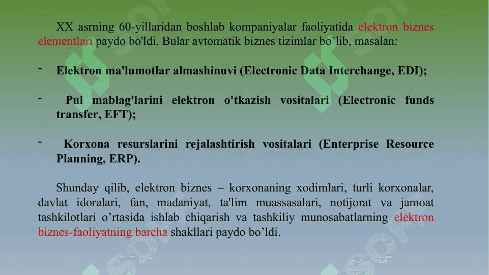 Elektron biznes va mobil tijorat texnologiyalari. 4