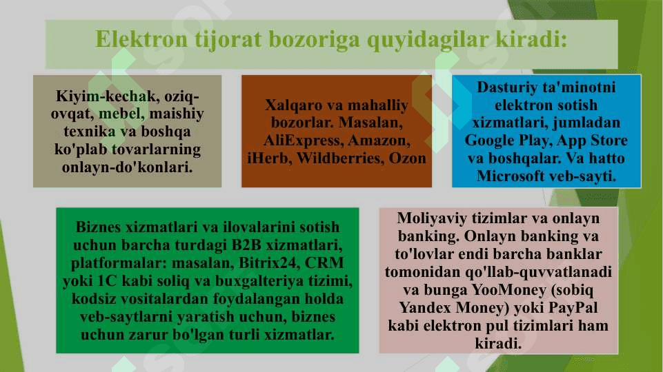 Elektron biznes va mobil tijorat texnologiyalari. 6
