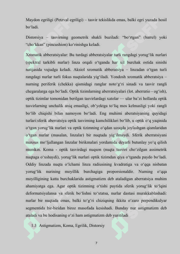 optik sistemalar abberatsiyasi 7